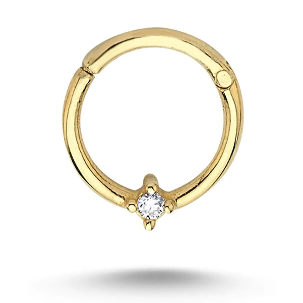 Tektaş Pırlanta Halka Piercing 0.01 Karat