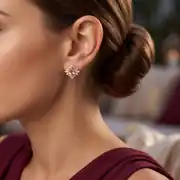 Pembe Safir  Pırlanta Küpe 0.80 Karat 2