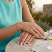 Taşı Yuvarlak Altın Bileklik 2