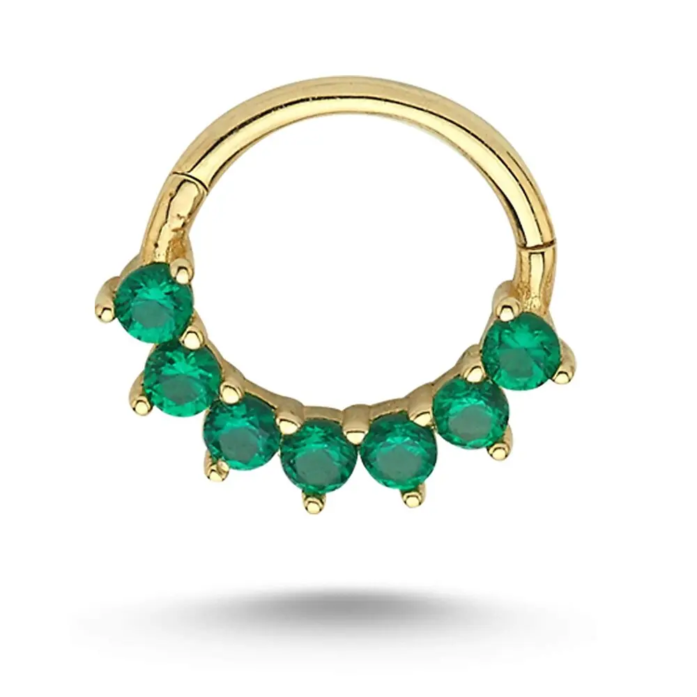Zümrüt Halka Piercing 0.10 Karat