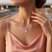 Beyaz Altın Baget Lotus Kolye 2