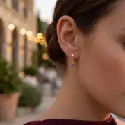 Renkli Taşlı Altın Küpe 2