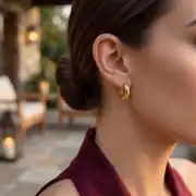 Altın Geometrik Küpe 2