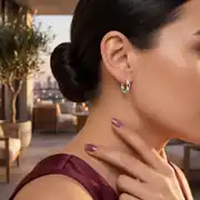 Beyaz Altın Halka Küpe 3