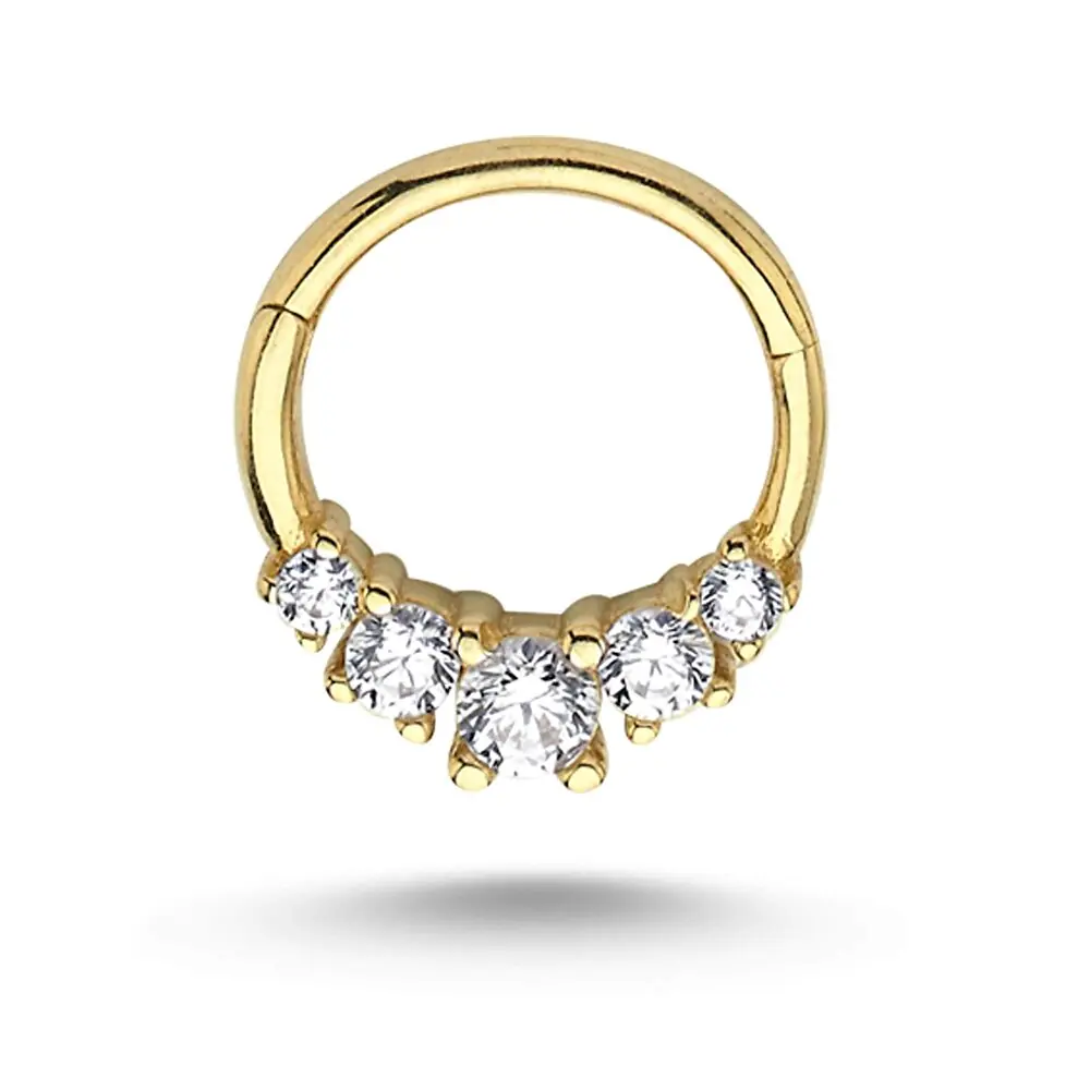 Pırlantalı Halka Piercing 0.15 Karat