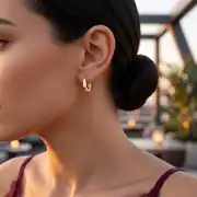 Altın Altıgen Küpe 3