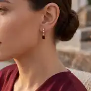 Renkli Taşlı Pırlanta Küpe 2