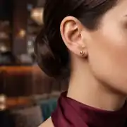 Rose Altın Top Küpe 1 cm 2