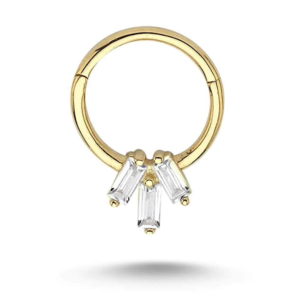 Pırlantalı Halka Piercing 0.15 Karat