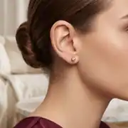 Rose Altın Kalemli Top Küpe 2 cm 2