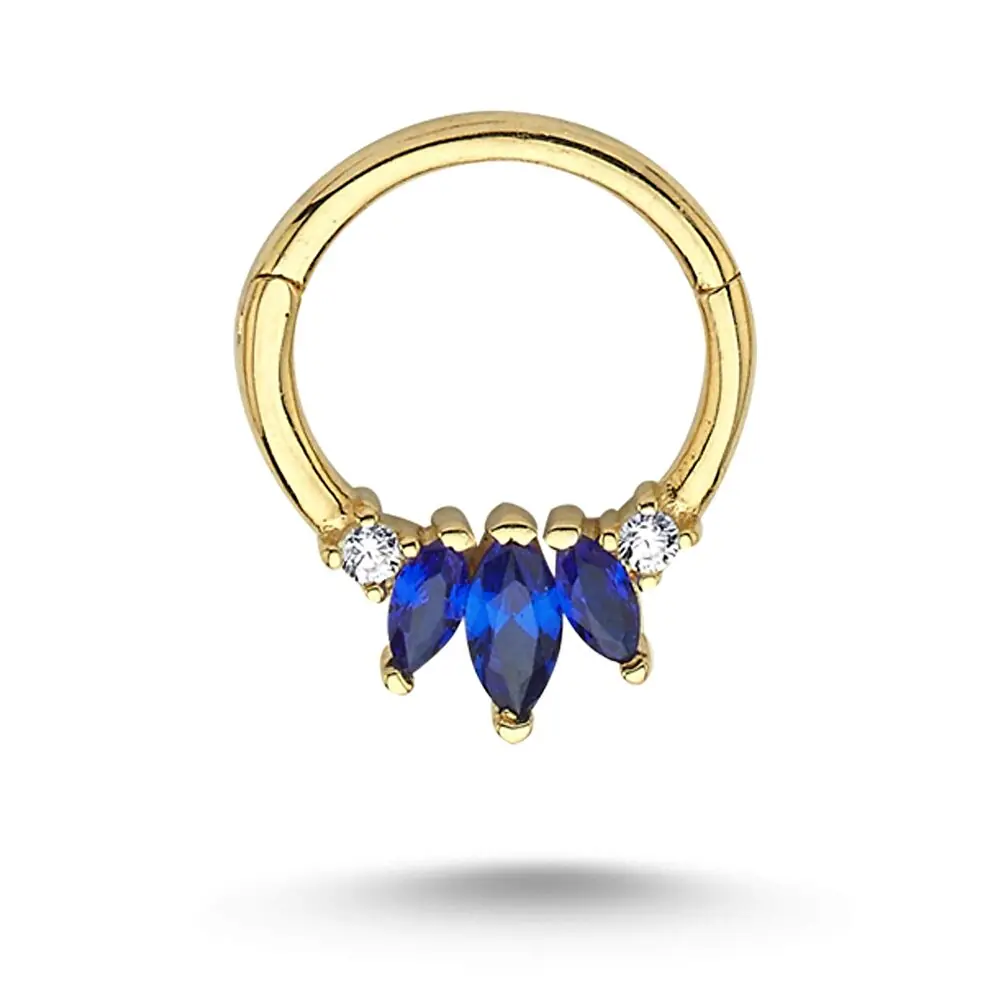 Markiz Kesim Safir  Halka Piercing 0.07 Karat