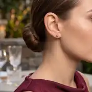 Rose Altın Kalemli Top Küpe 3 cm 2