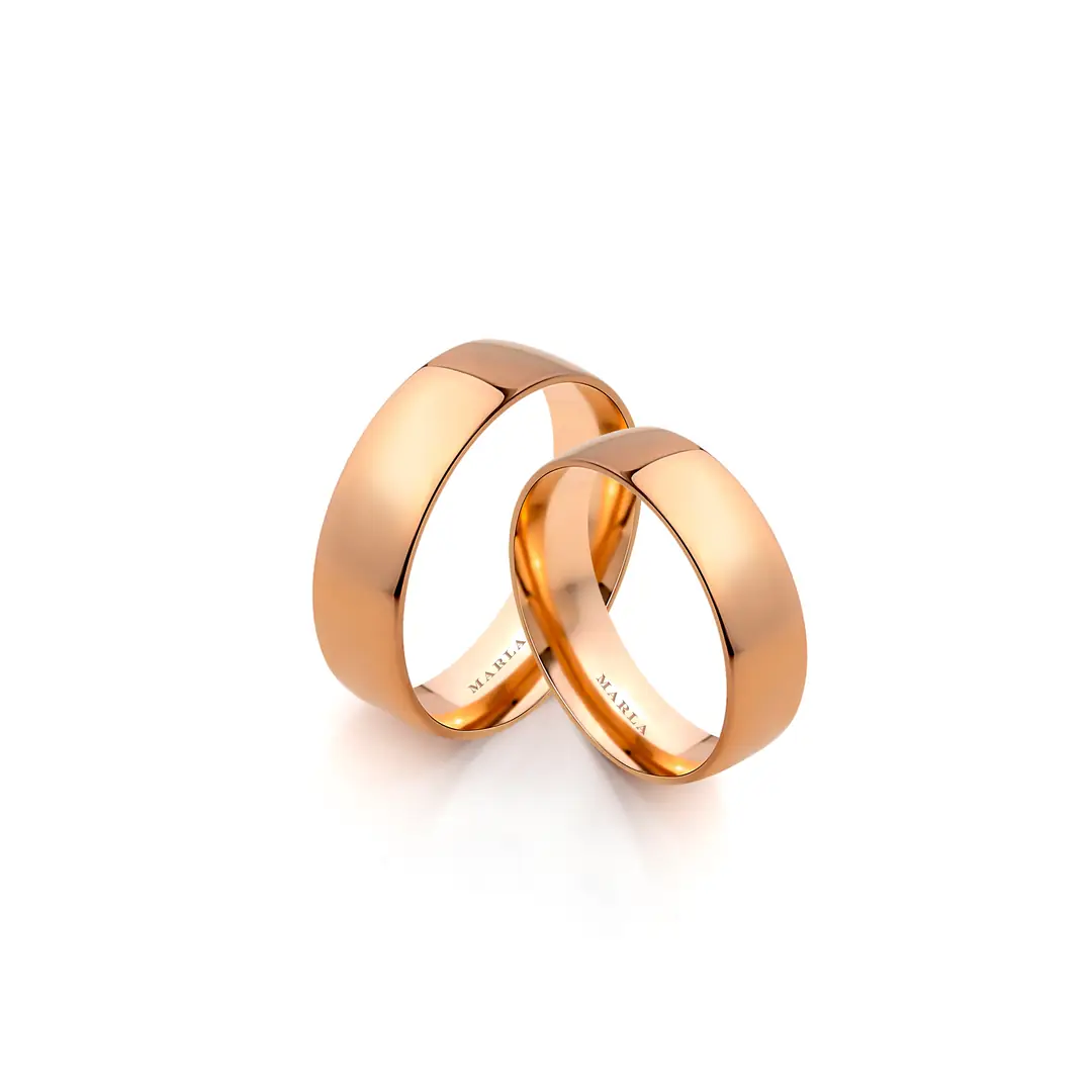 4 mm Rose Altın Çift Alyansı