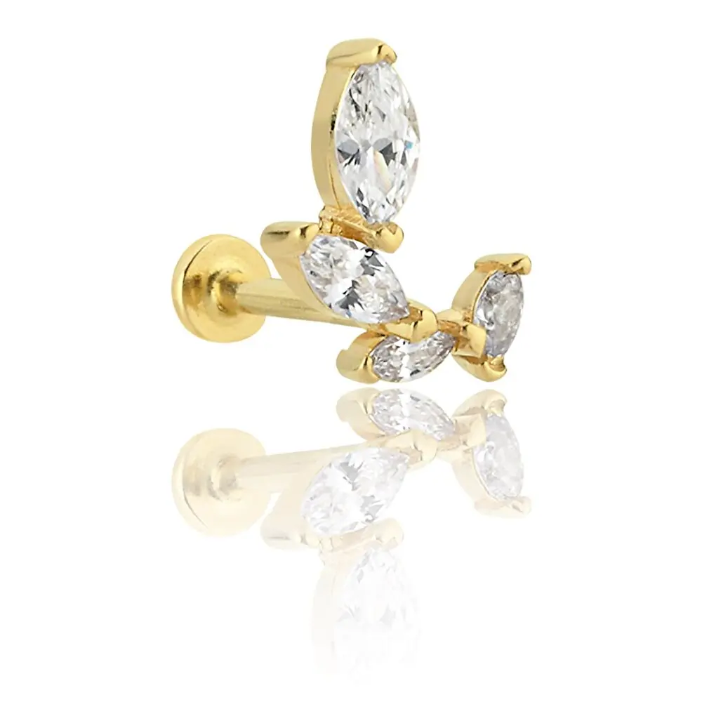 Markiz Taşlı Pırlanta Piercing 0.14 Karat