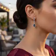 Renkli Taşlı Pırlanta Küpe 2