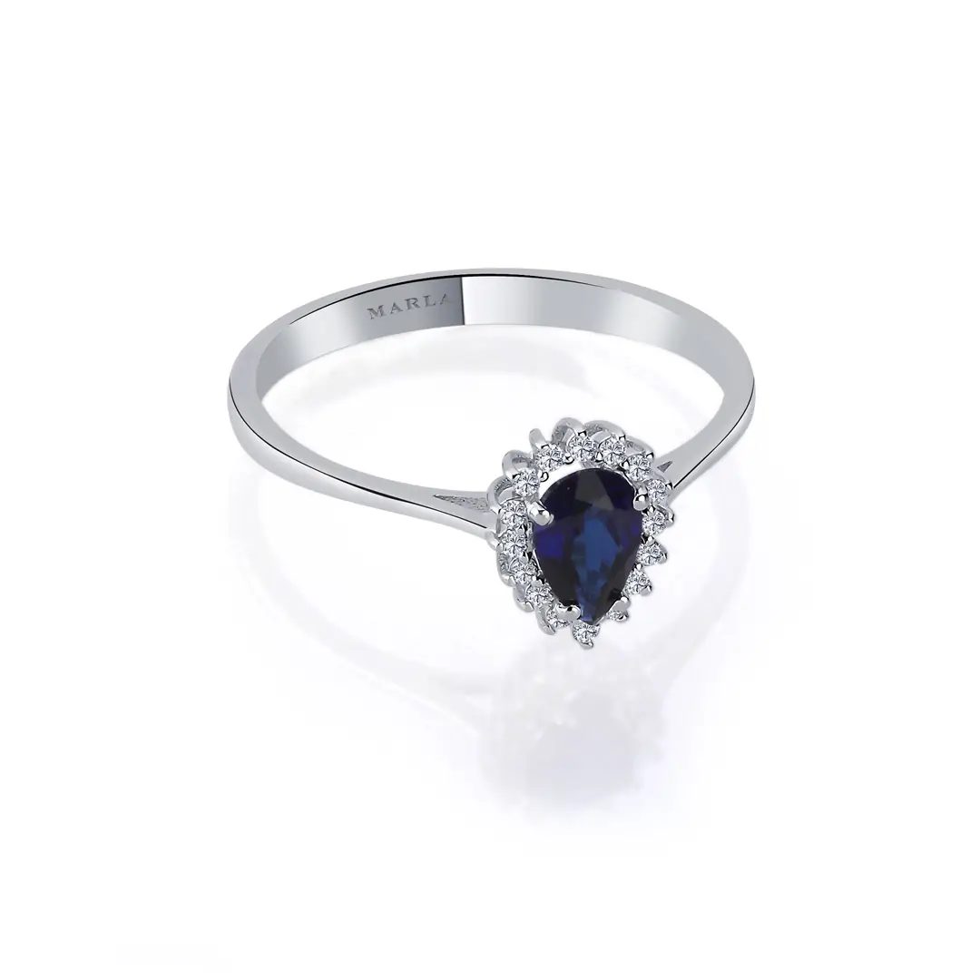 Safir Pırlanta Yüzük 0.50 Karat 2