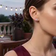 Beyaz Altın Tektaş Küpe 2