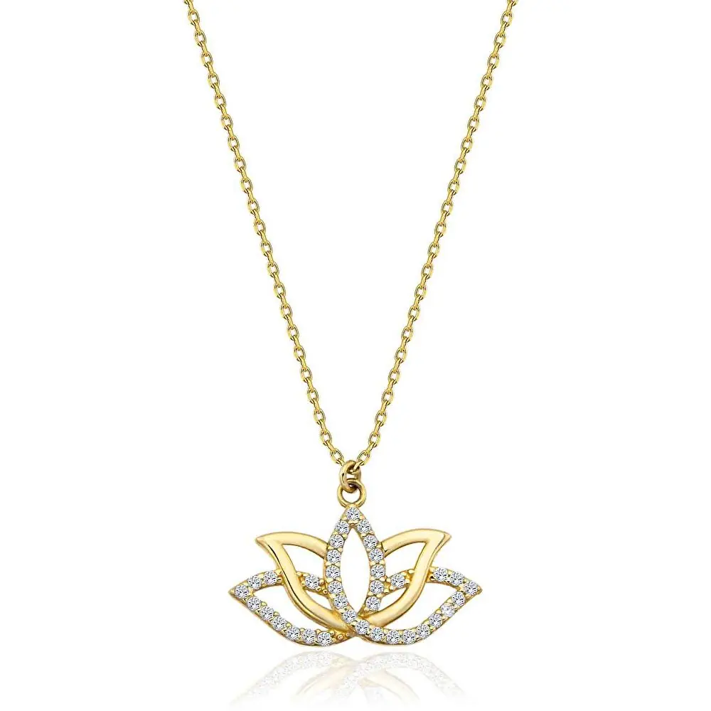 Altın Lotus Kolye