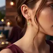 Altın Yıldızlı Charmlı Küpe 2
