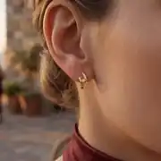 Tektaş Detaylı Altın Küpe 2