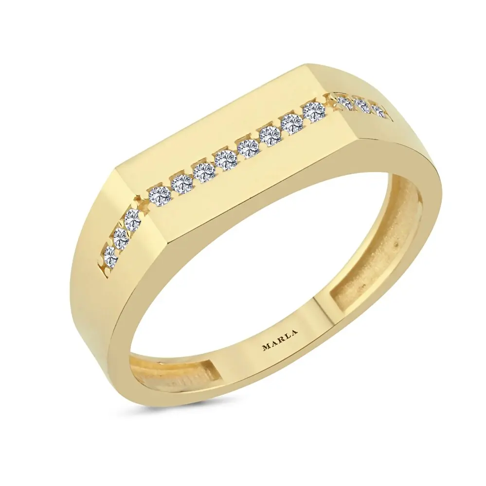 Taş Detaylı Altın Yüzük