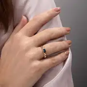 Renkli Taşlı Altın Burgu Yüzük 3