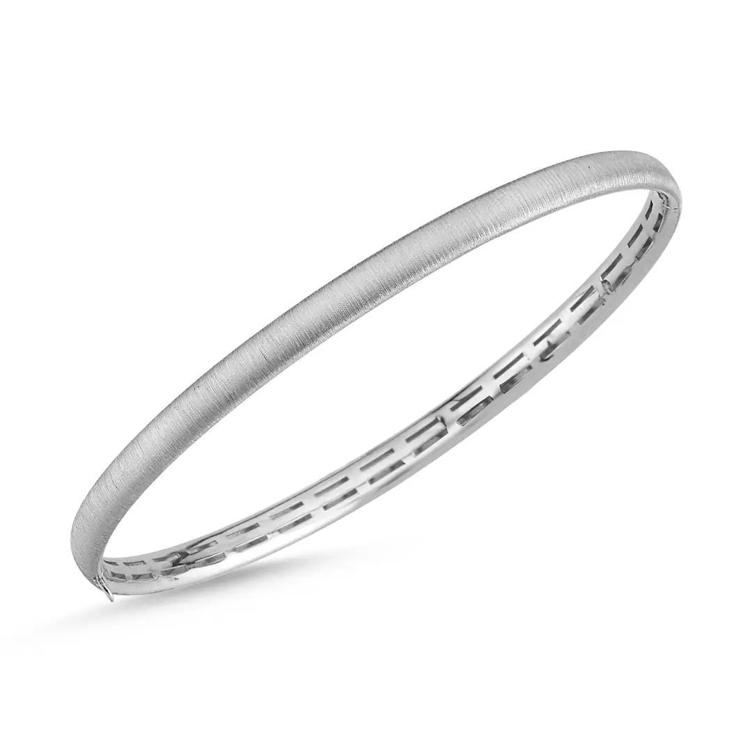 Beyaz Altın Mat Oval Kelepçe