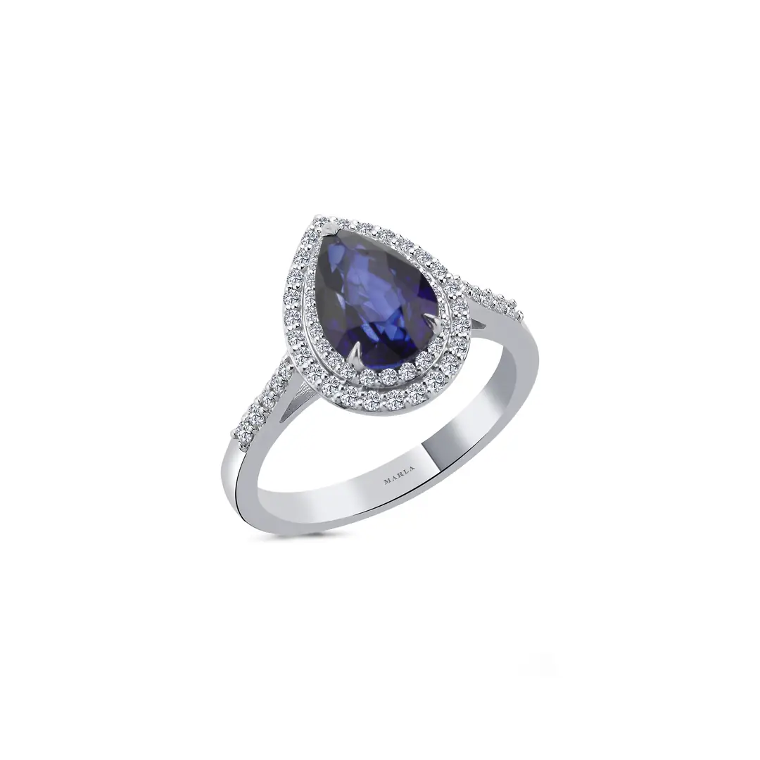 Safir Pırlanta Yüzük 1.32 Karat