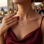 Altın Taş Detaylı Yıldız Kolye Ucu 3
