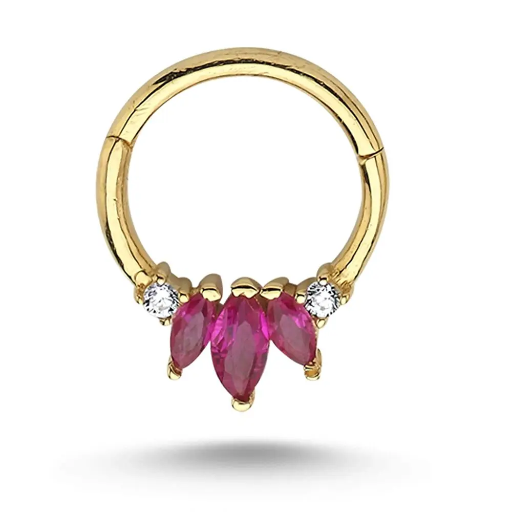 Markiz Kesim Yakut Halka Piercing 0.07 Karat