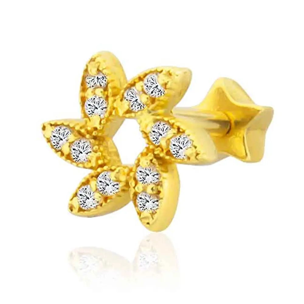 Çiçek Figürlü Tragus Küpe