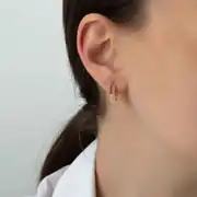 Altın Beşgen Halka Küpe 2