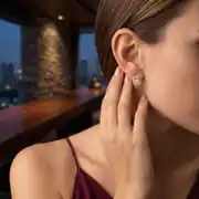 Baget Taşlı Altın Küpe 2