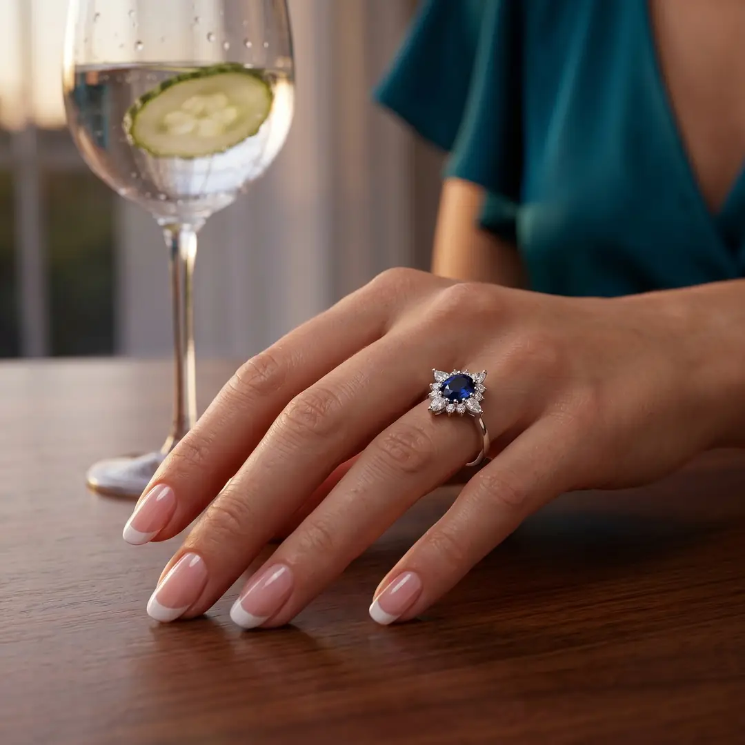 Pırlanta Safir Yüzük 0.35 Karat 3