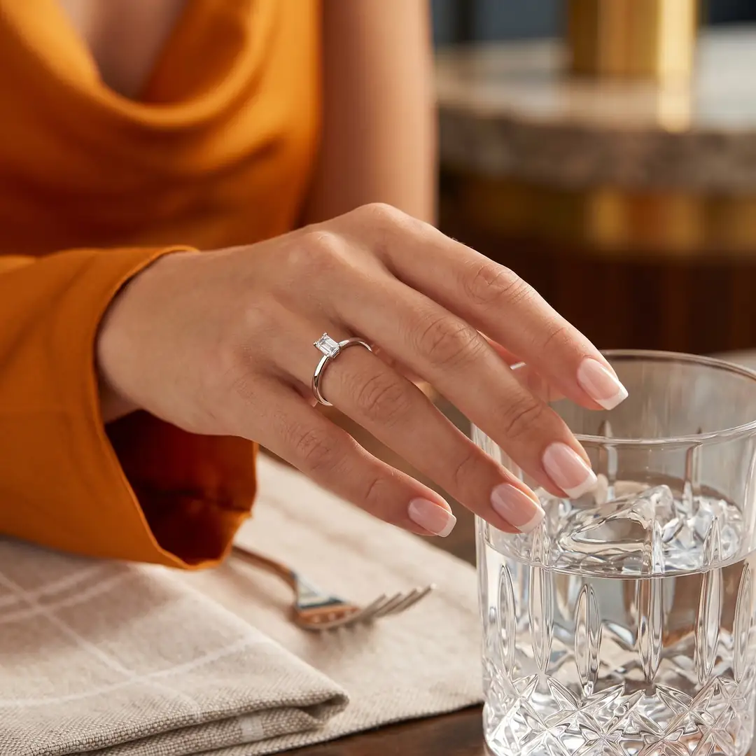 Pırlanta Baget Tektaş Yüzük 0.10 Karat 3