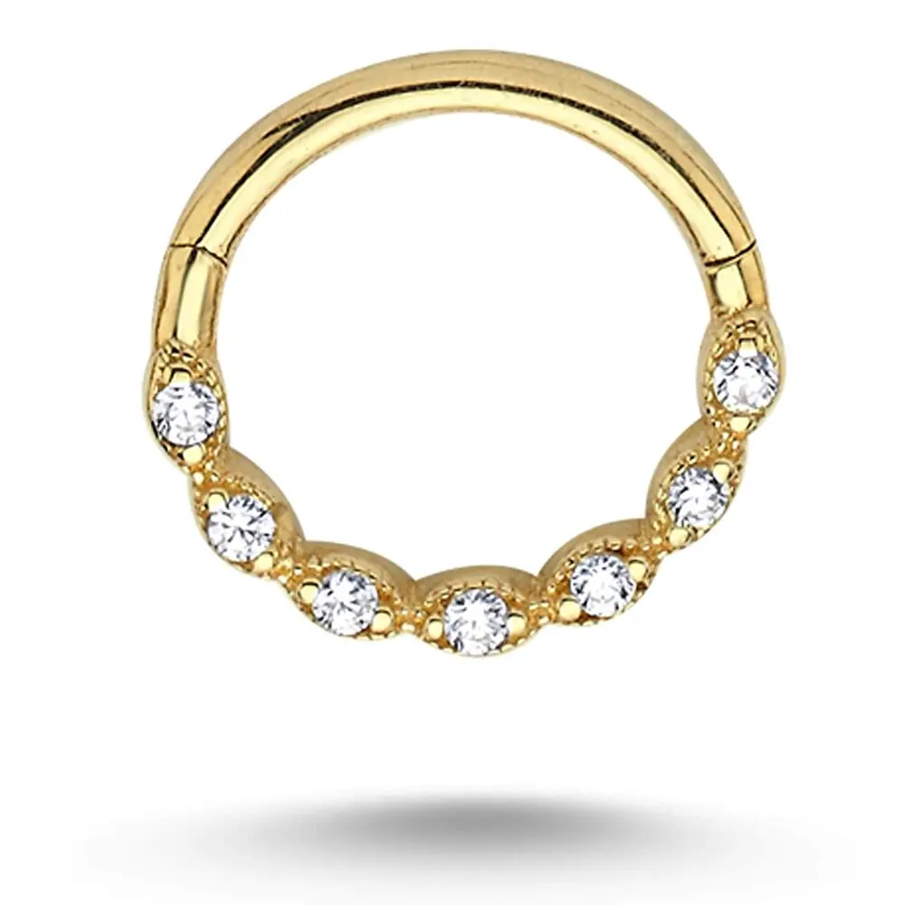 Taş Detaylı Halka Piercing