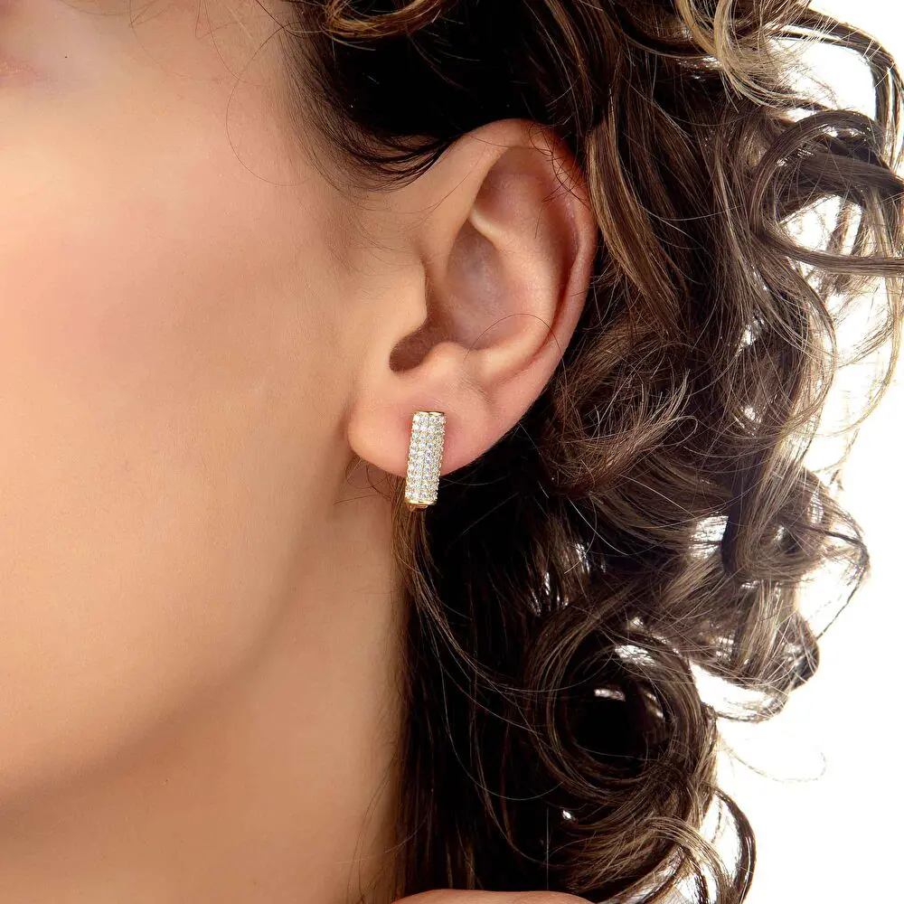 Taşlı Altın Küpe 2