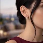 Altın Tektaş Detaylı Küpe 2