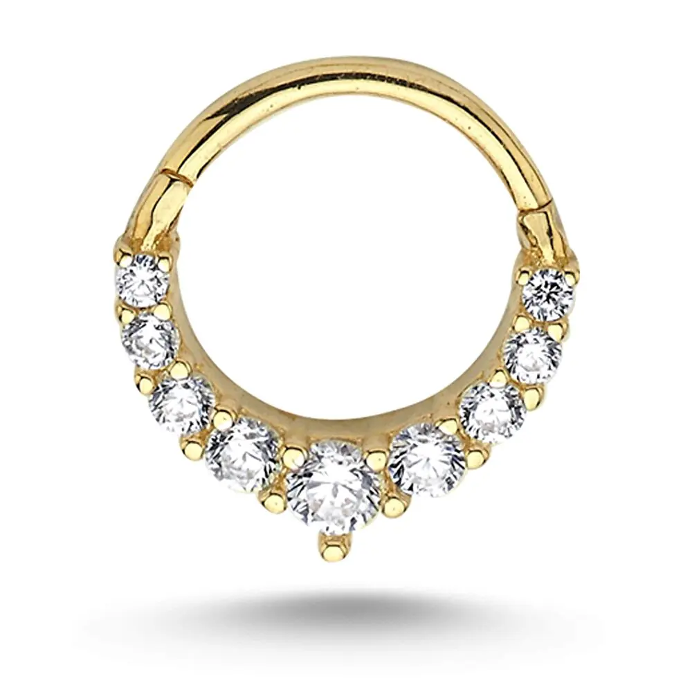 Taş Detaylı Halka Piercing