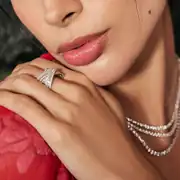 Beyaz Altın Baget Detaylı Yüzük 4