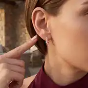 Pırlanta Beyaz Mineli Küpe 2