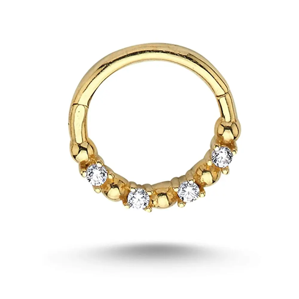 Taş Detaylı Halka Piercing