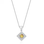 Pırlantalı Sarı Safir Kolye 0.24 Karat 1