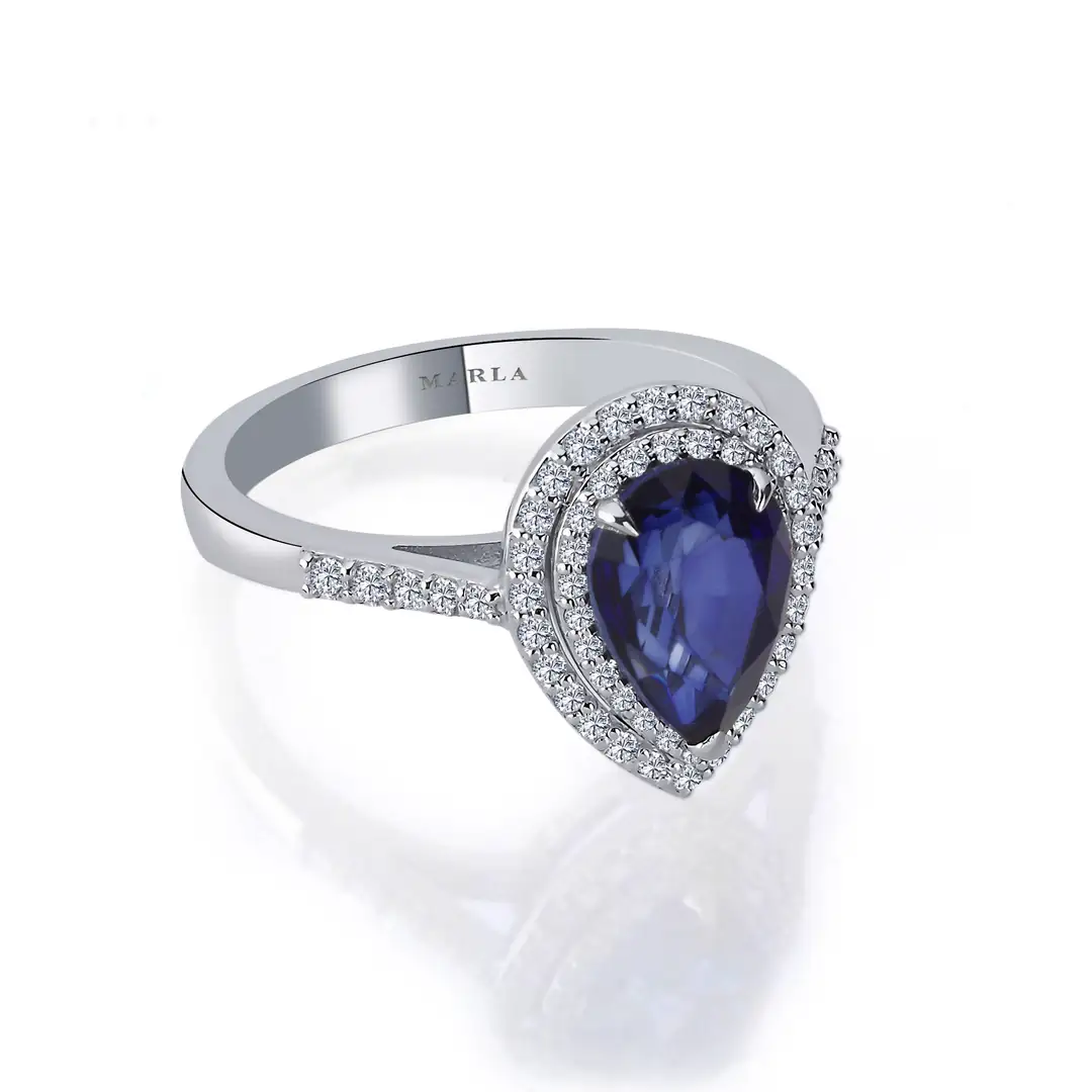 Safir Pırlanta Yüzük 1.32 Karat 2