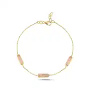 Pembe Renkli Taşlı Altın Set 4