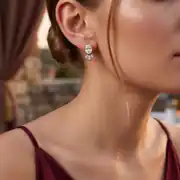 Pırlanta Oval Küpe 0.44 Karat 2