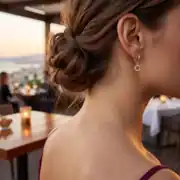 Altın Charmlı Halka Küpe 2