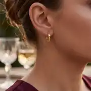 Altın Geometrik Küpe 2