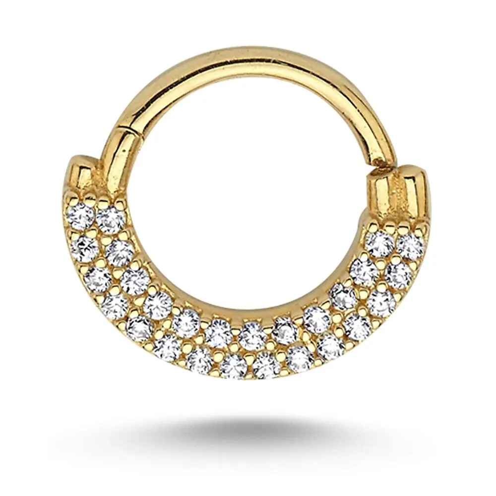 Taş Detaylı Halka Piercing