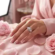 Beyaz Altın Baget Yüzük 3